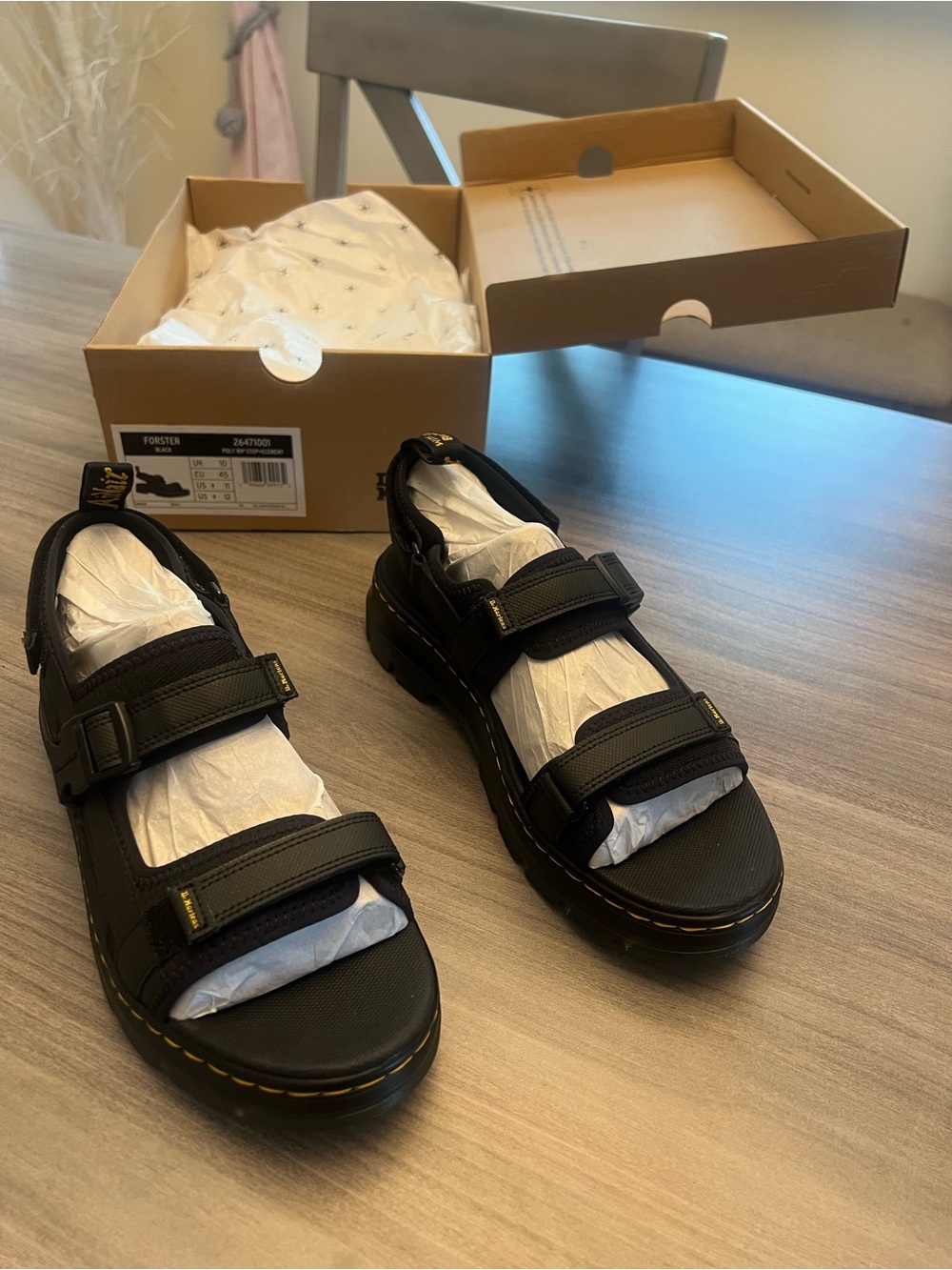 Dr. Martens Forster AirWair Black Sandals - Unisex